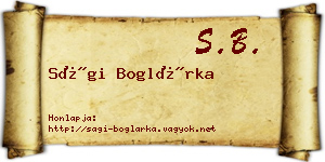 Sági Boglárka névjegykártya