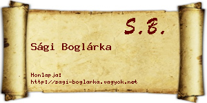 Sági Boglárka névjegykártya